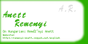 anett remenyi business card